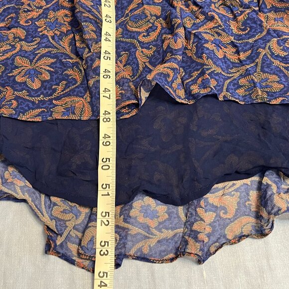 Figue Bohemian Maxi Dress M Floral Tassel Ruffle Sleeve Sheer Long Sleeve - Picture 10 of 11